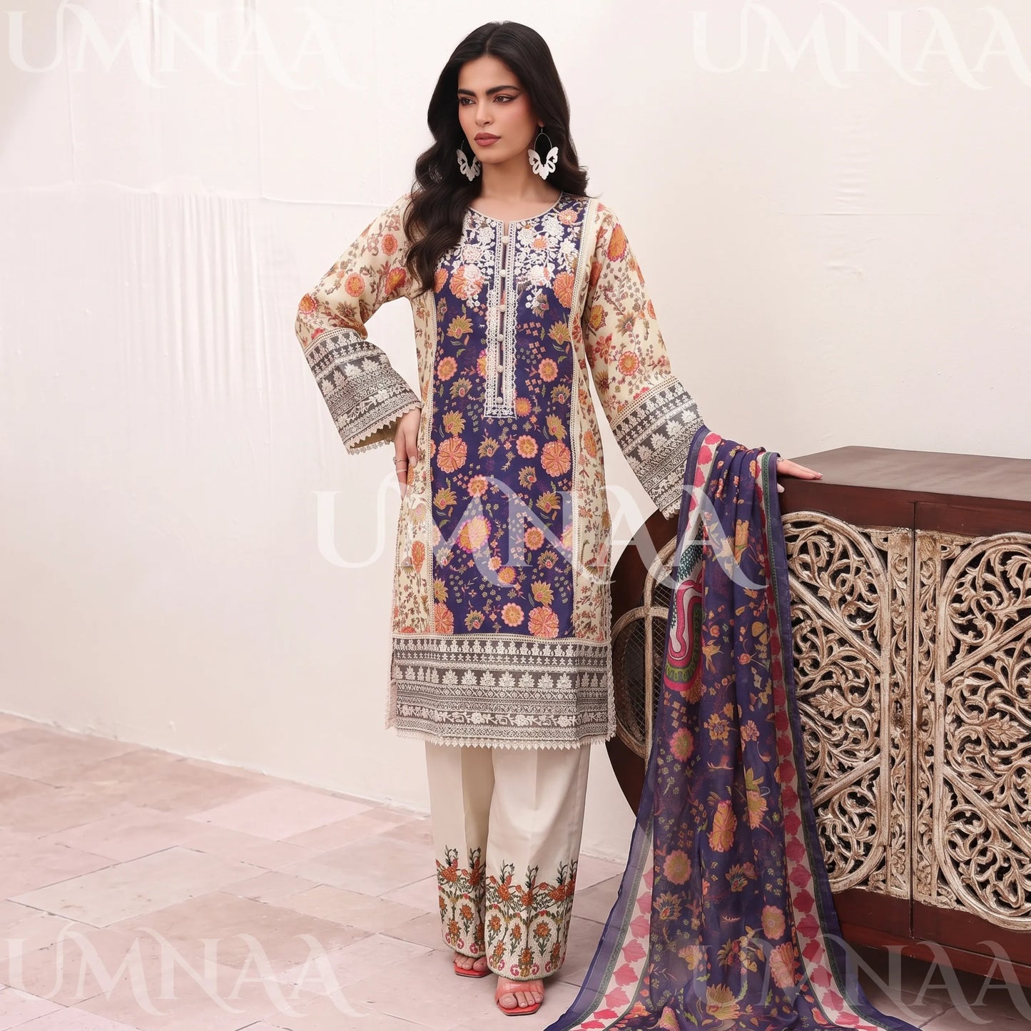 UA-334 Embroidered Viscose 3 Pc Collection Ready to Wear Pakistani Asian clothes by Umnaa