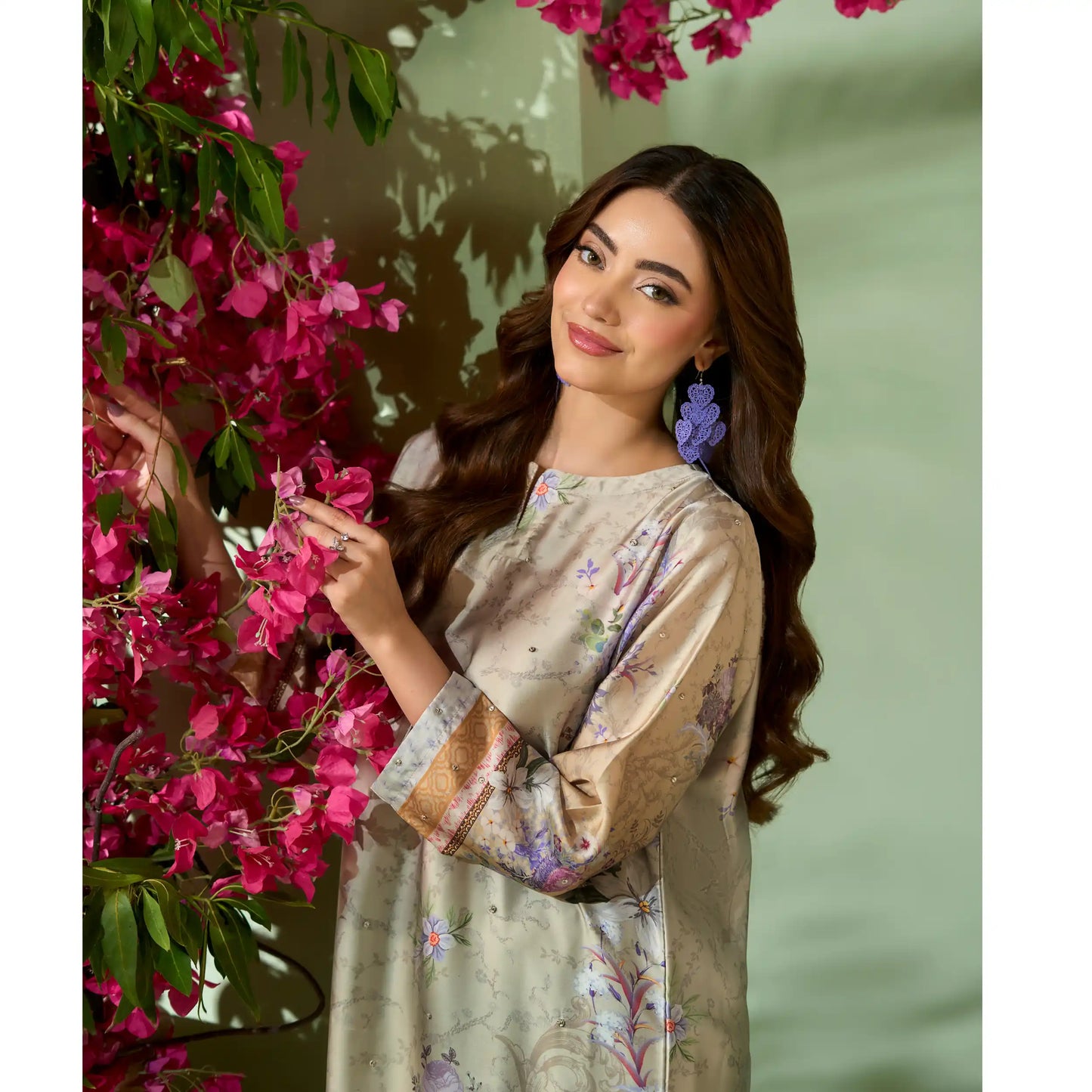 UAL-05 Printed Silk Kaftan Style Co-Ord Set Loose fit Casual Wear | Ethnic wear | ALLY'S