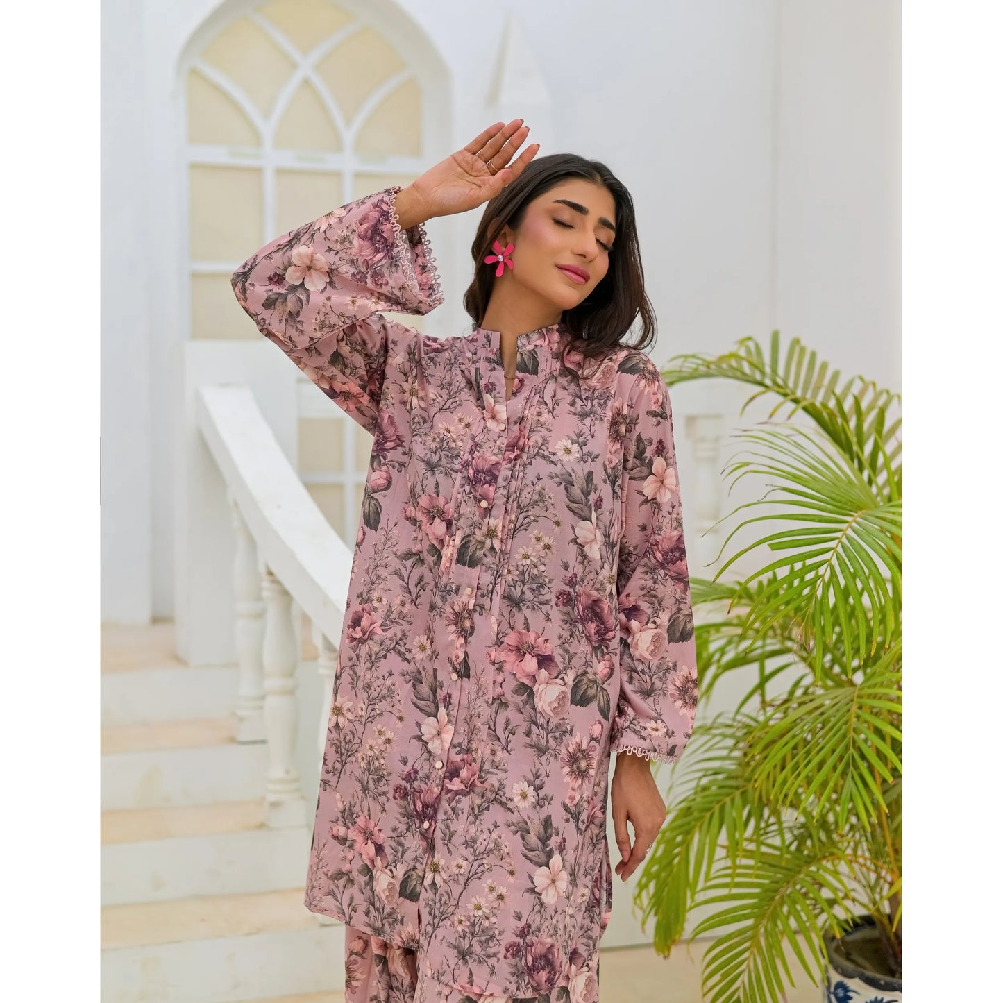 UA-248 Printed Lawn 2 Piece Co-Ord Set | Soft Breathable Summer Outfit | Casual Matching Shirt & Trouser Set by Umnaa