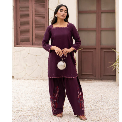 UA-257 Embroidered Cambric Cotton Co-Ord Set | Ready to Wear | Asian Clothes