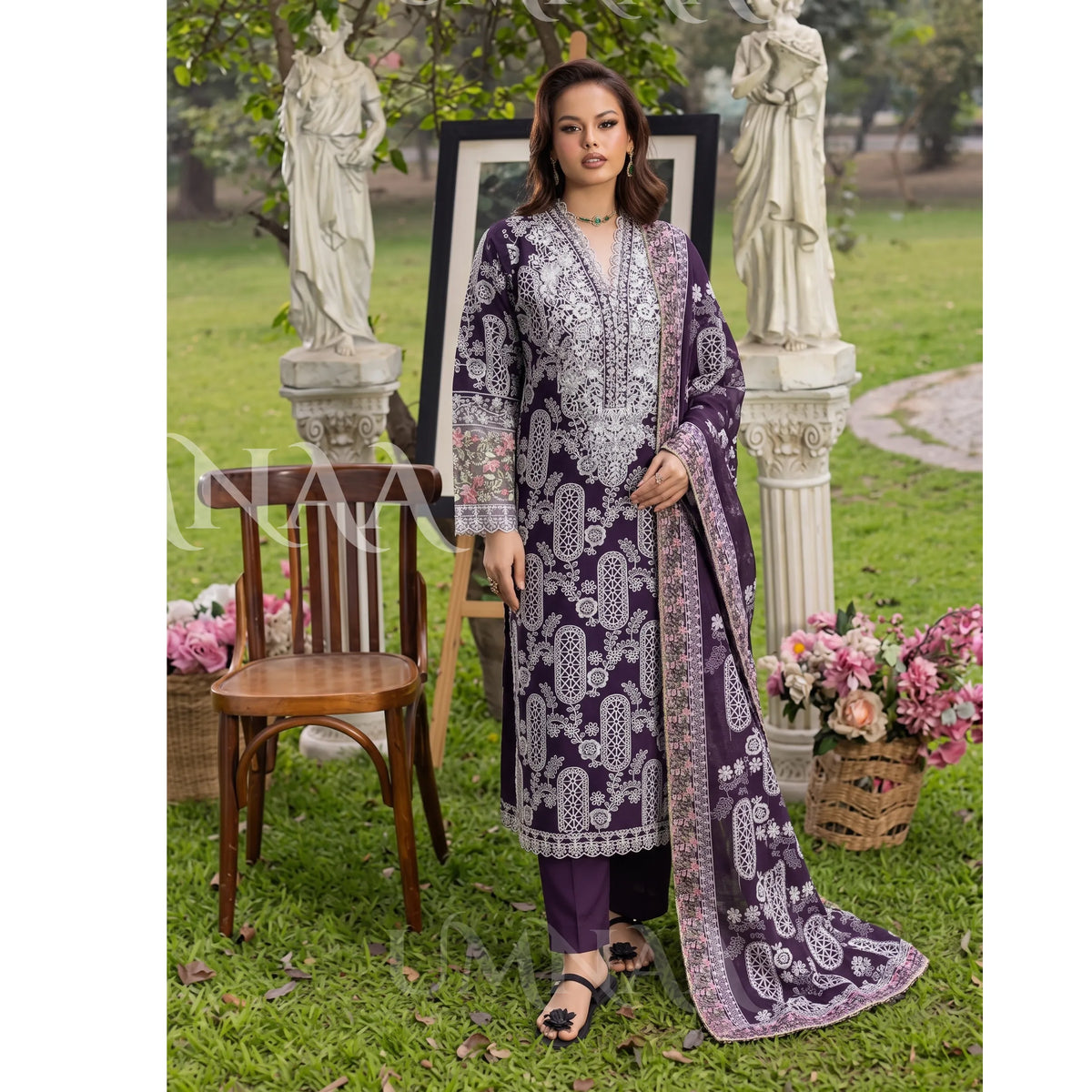 UA-250 Embroidered Cambric Cotton Collection by Umnaa