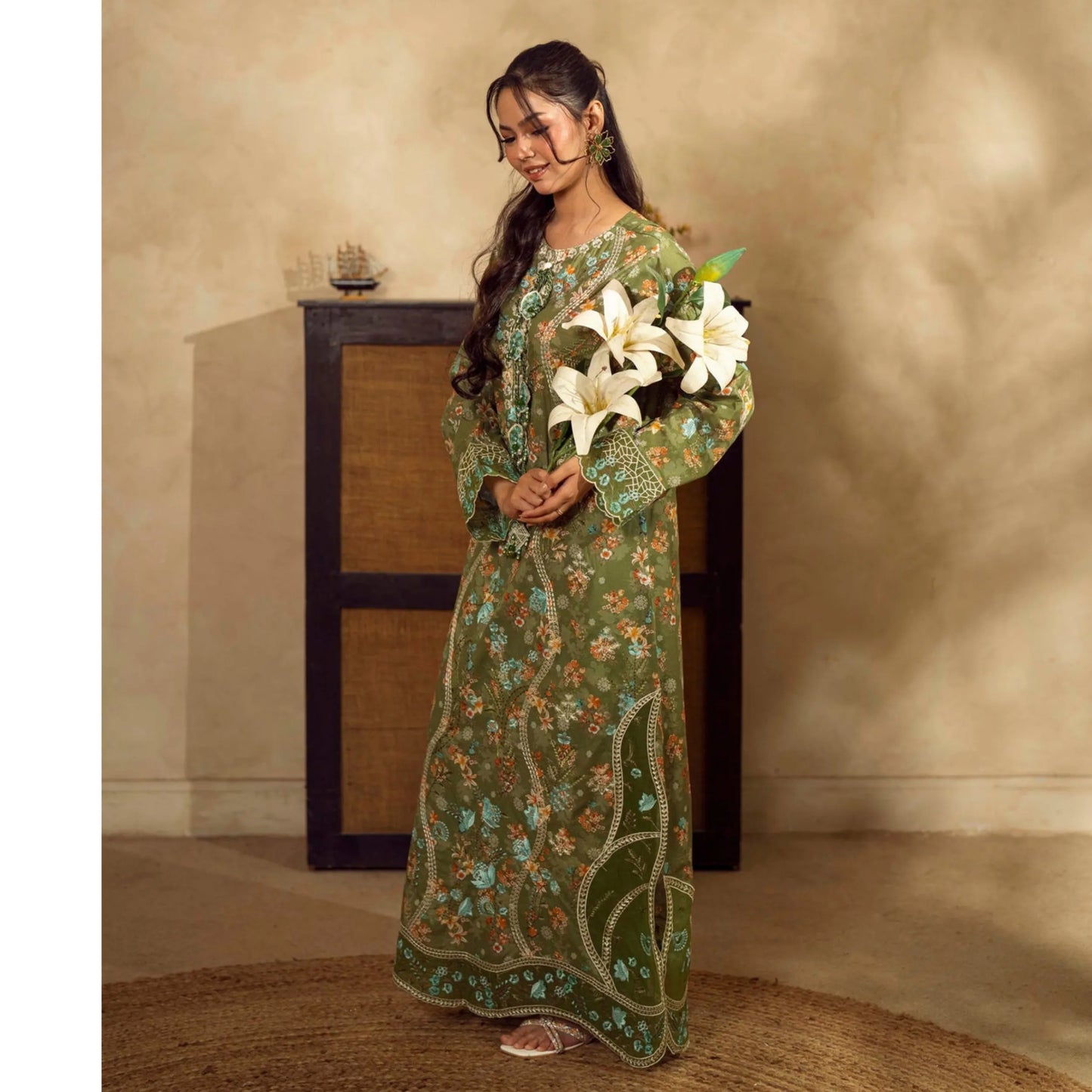 UGL-01 Printed Lawn Kaftan 2 Piece Set by Guzel