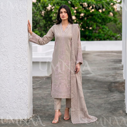 UA-272 Embroidered Cambric Cotton 3 Pc Collection | Umnaa