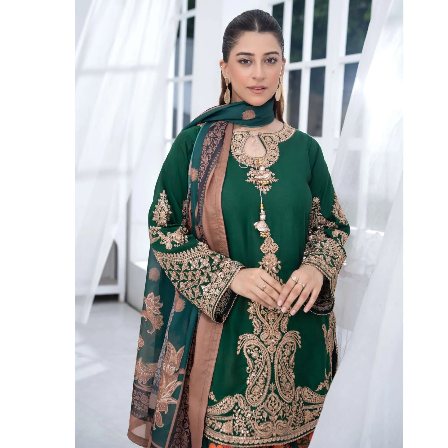 UTT-25 " Ethnic" Cambric Cotton 3 Pc Collection | Traditional Thread