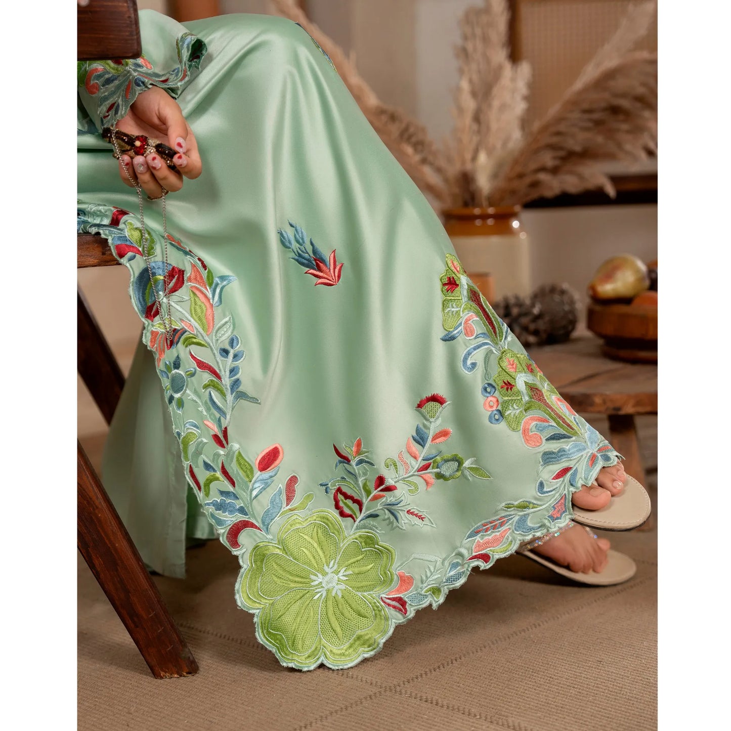 RA-40 Embroidered kaftan 2 Pc - Raniya.h