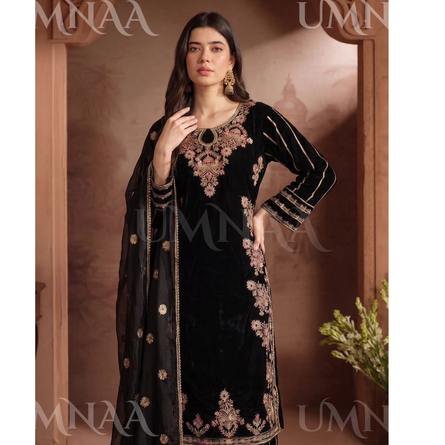 UA-293 Embroidered Luxury Velvet Collection | Umnaa
