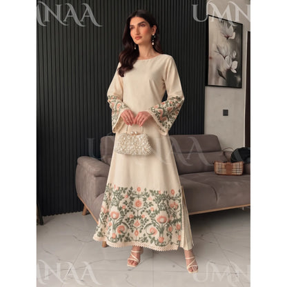 UA-298 Primted Linen Kaftan Style 2 Pc Co-Ord Set | Umnaa