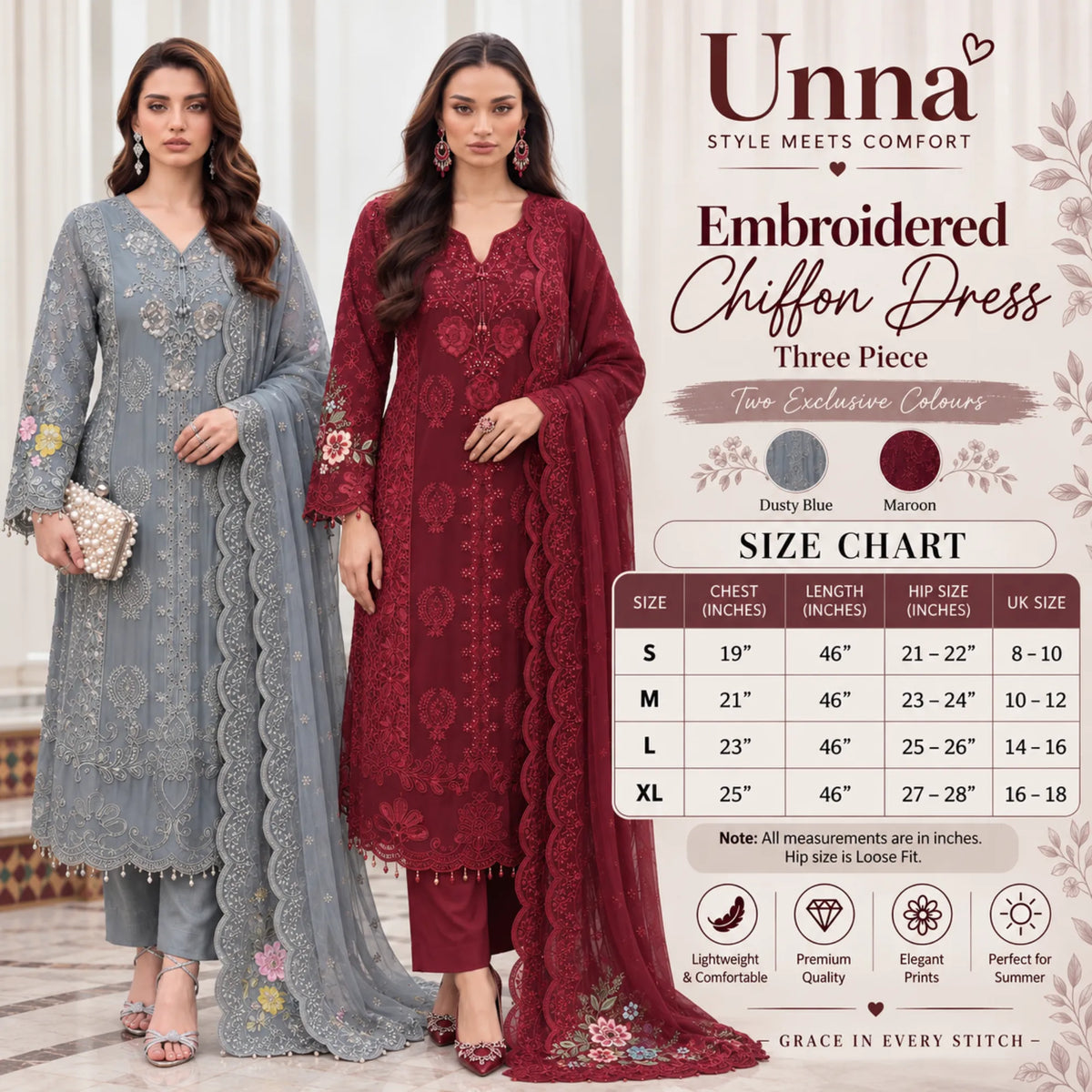 UA-299 Luxury Chiffom Collection 3 Pc | Umnaa