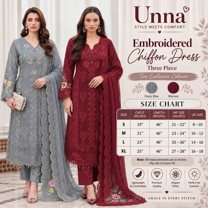 UA-299 Luxury Chiffom Collection 3 Pc | Umnaa