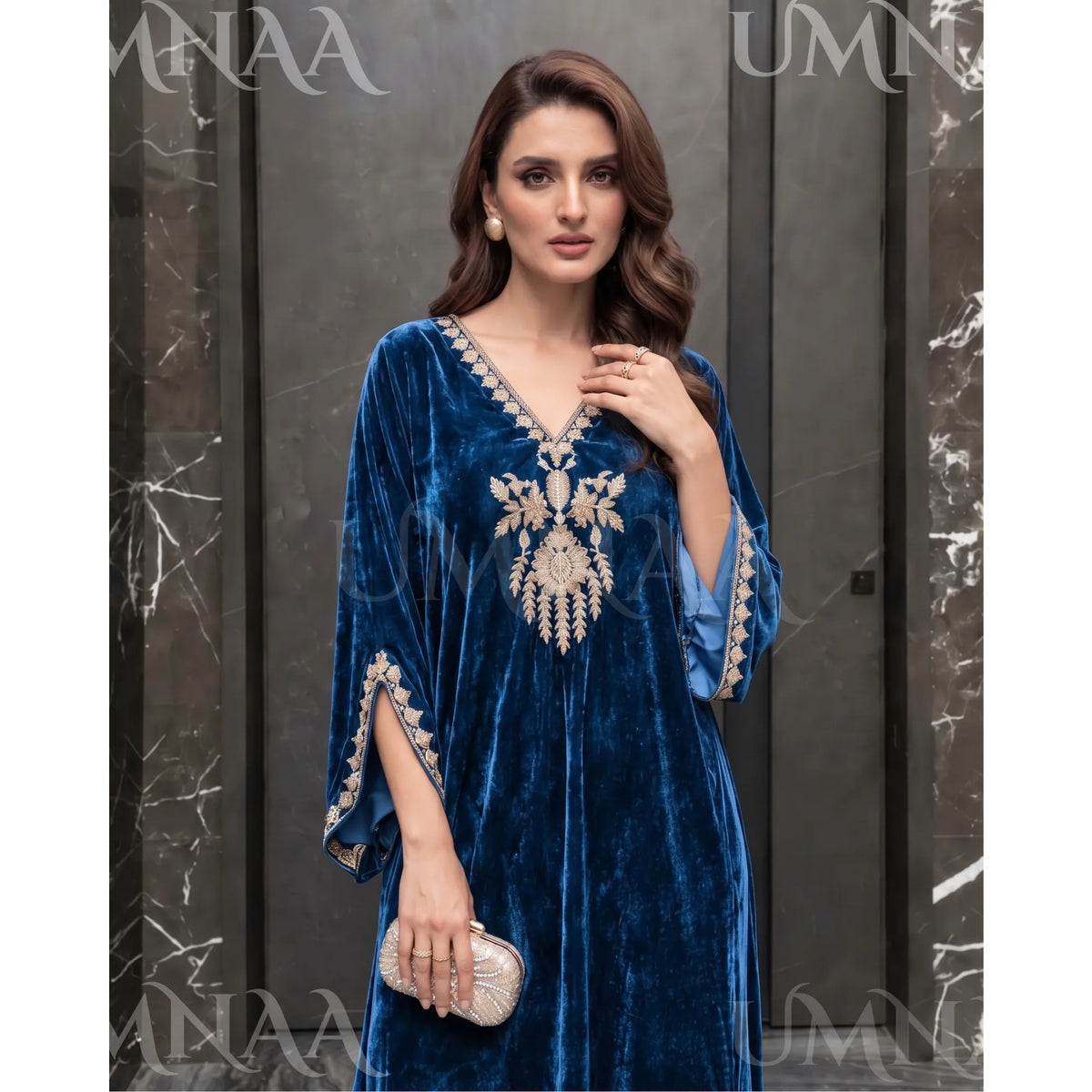UA-304 Luxury Embroidered Kaftan 1 Pc | Umnaa