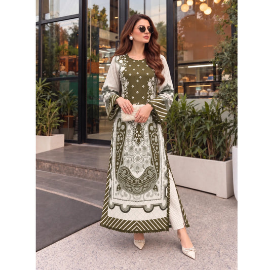 UA-319 Printed Shamooz Silk Kaftan Co-Ords 2 Pc | Umnaa