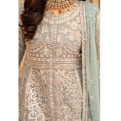 Luxury Embroidered Chiffon Party wear dress  | Wedding Collection | karma Collection | UMKC01201