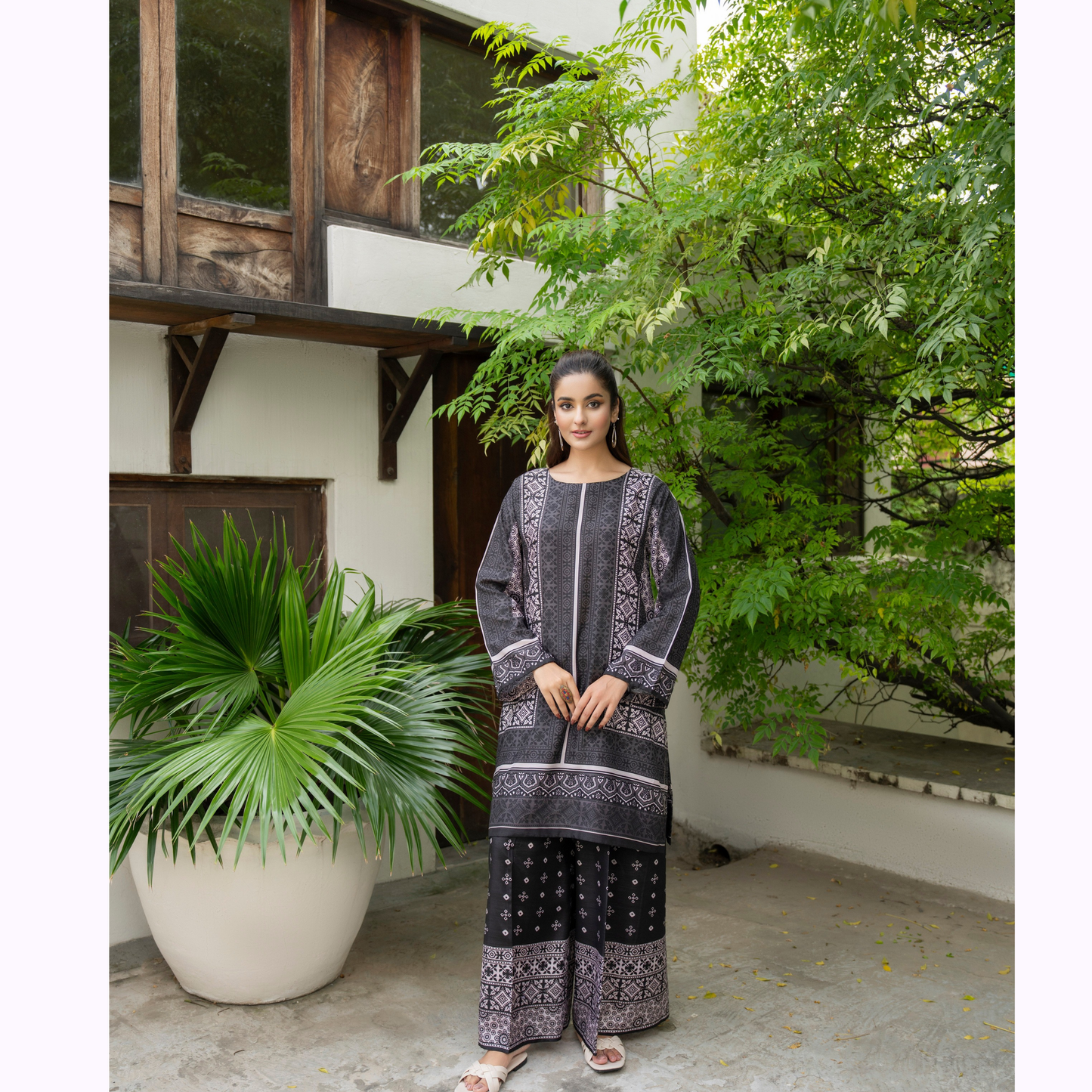 Sëleñe Raw Silk Printed Co-Ords Set by Karma Collection | Ready to Wear Modest fashion Asian