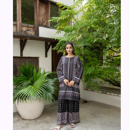 Sëleñe Raw Silk Printed Co-Ords Set by Karma Collection | Ready to Wear Modest fashion Asian
