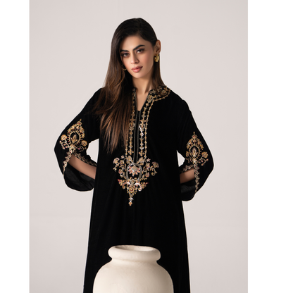 RA-26 Velvet Kaftan Dress Collection| Embroidered 1 Piece Festive Wear