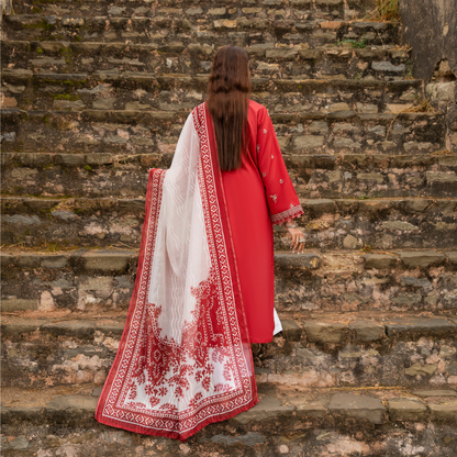 UCA-19 3 Pc Embroidered Cotton Lawn Ready to Wear Eid Collection by Casuallite