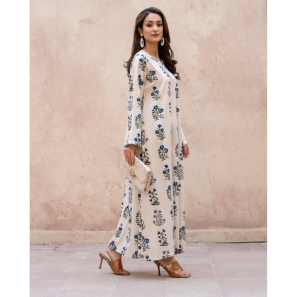 RA-34 Embroidered Lawn Kaftan Style and Short Farshi Shalwar 2 Piece Casual Summer Collection by Raniya.h