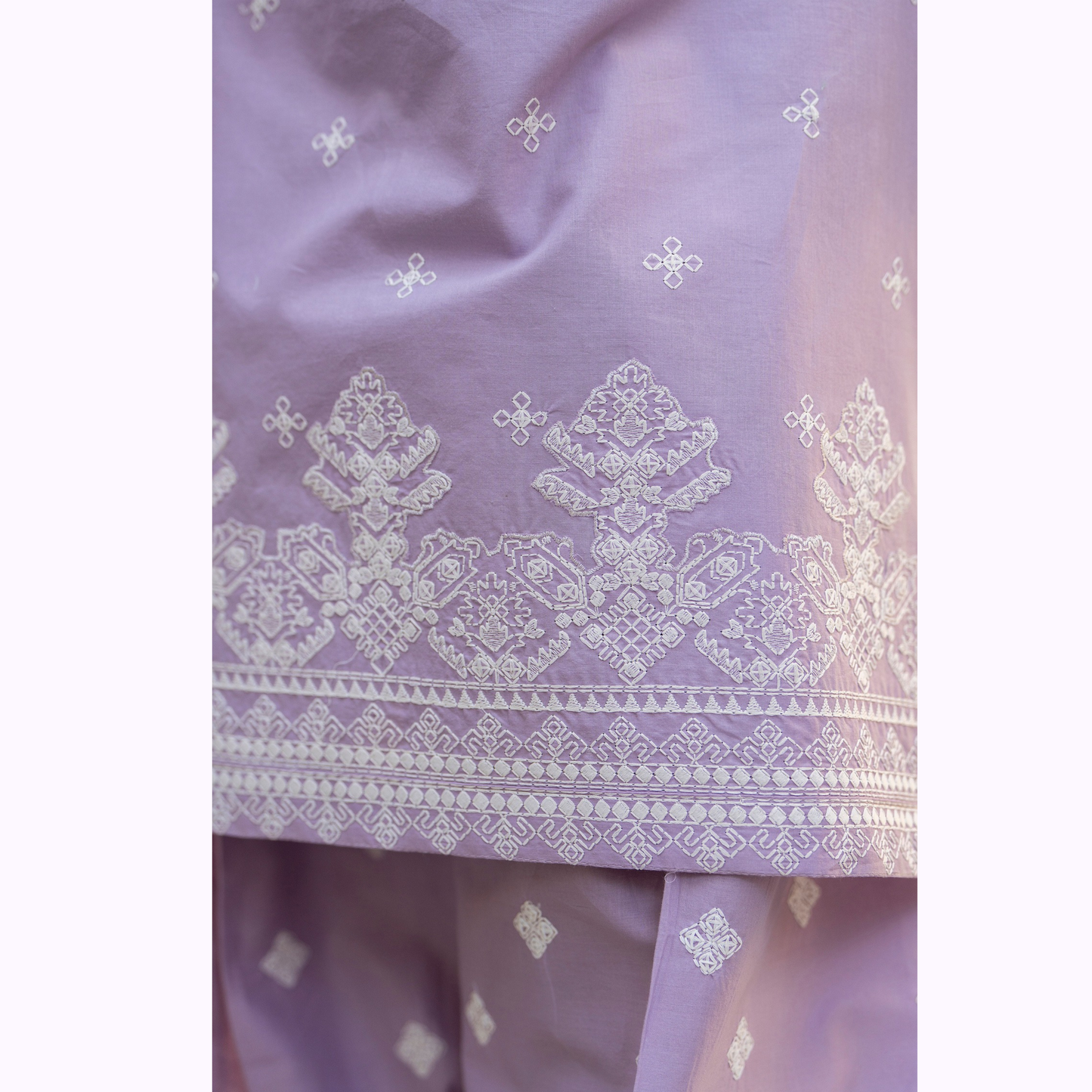 KC-1444 Embroidered Cambric Cotton Farshi Shalwar Ready to Wear 3 Pc - Karma Collection