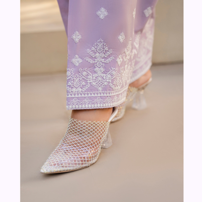 KC-1444 Embroidered Cambric Cotton Farshi Shalwar Ready to Wear 3 Pc - Karma Collection