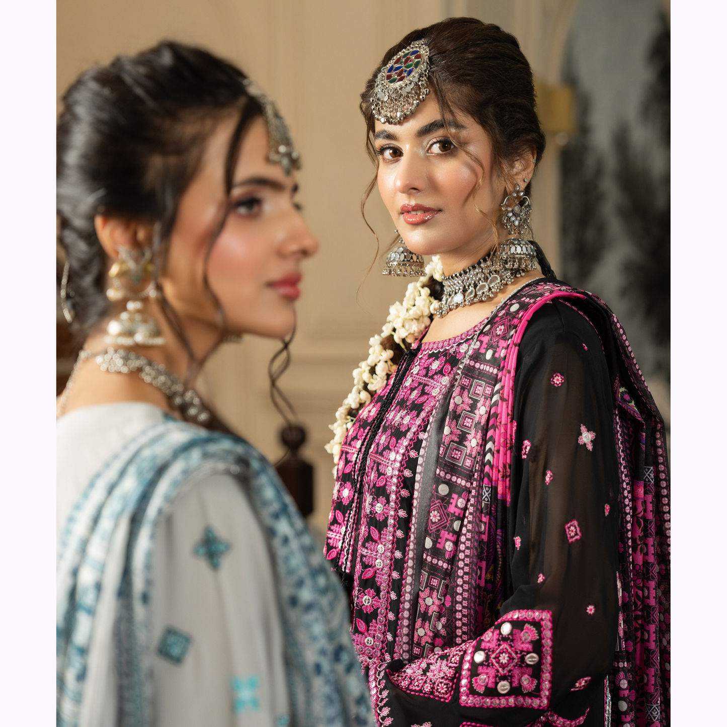 F-470 Embroidered Georgette Farshi Shalwar Collection by karma Collection