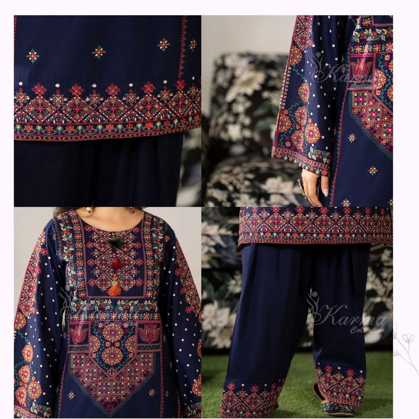 KC-1582 "AYRA" Embroidered Cambric Cotton Collection by Karma Collection