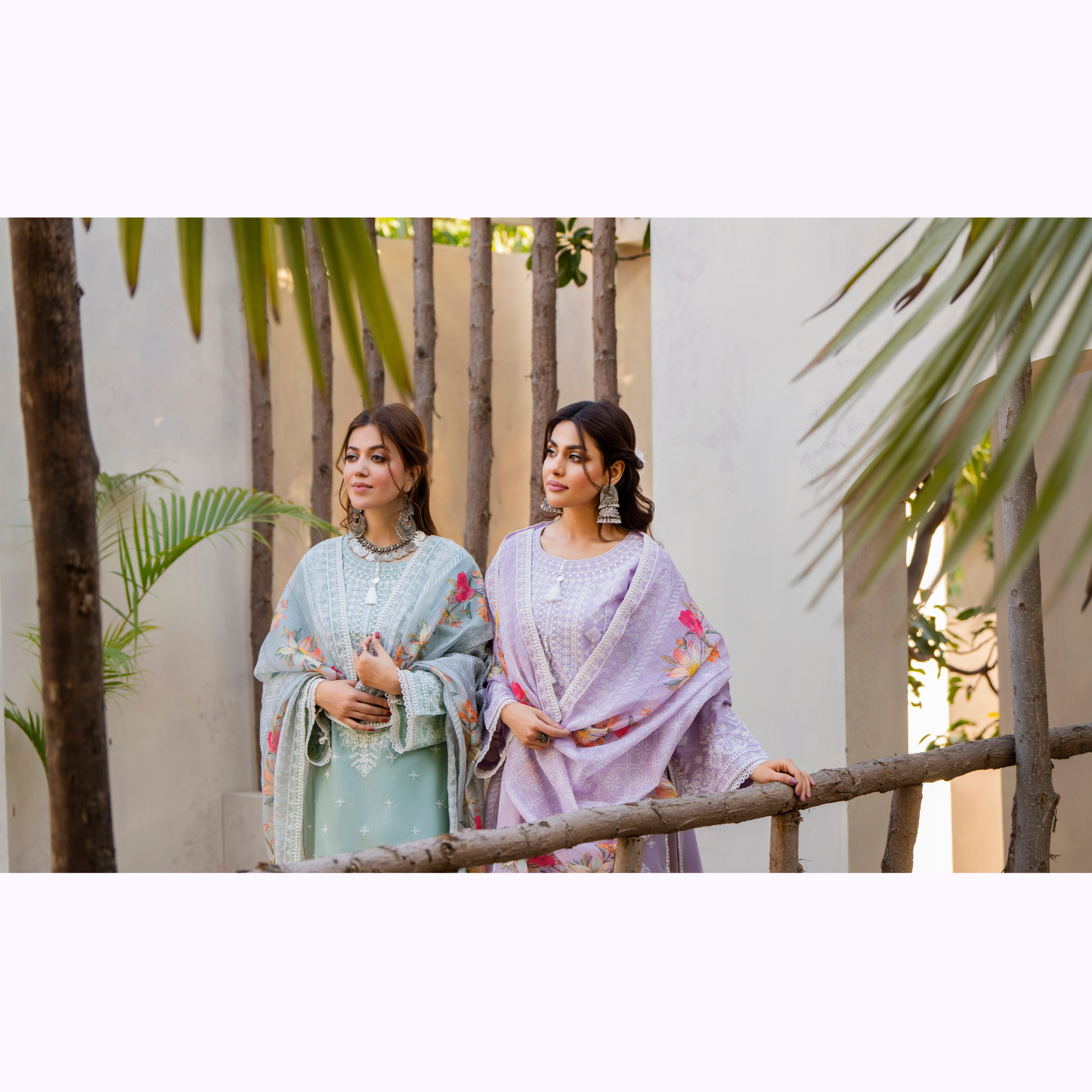 KC-1444 Embroidered Cambric Cotton Farshi Shalwar Ready to Wear 3 Pc - Karma Collection