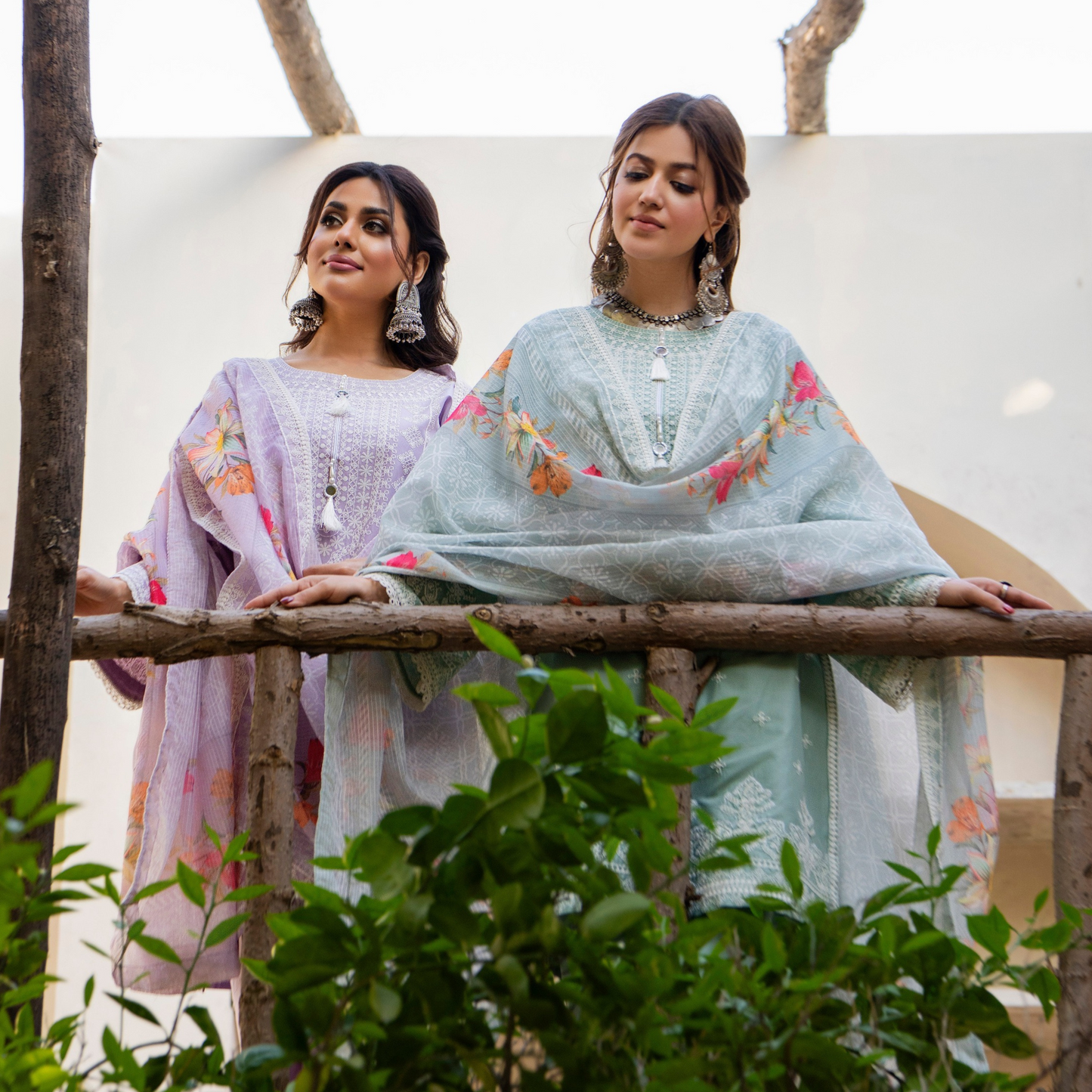 KC-1444 Embroidered Cambric Cotton Farshi Shalwar Ready to Wear 3 Pc - Karma Collection