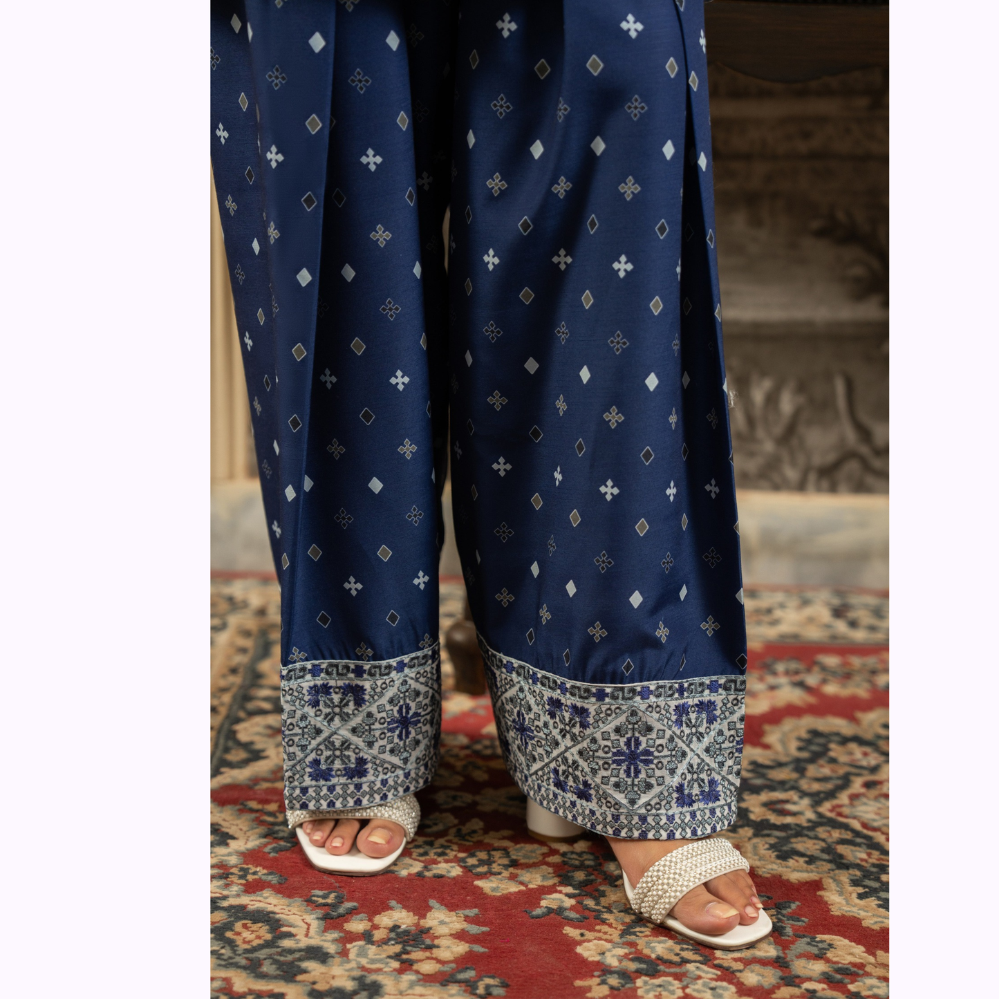 F-463 Embroidered Georgette Farshi Shalwar Collection by karma Collection