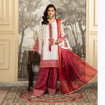 F-463 Embroidered Georgette Farshi Shalwar Collection by karma Collection