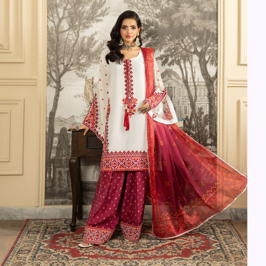F-463 Embroidered Georgette Farshi Shalwar Collection by karma Collection