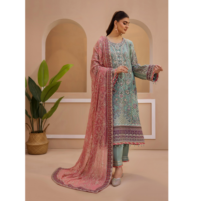 UTT-10 "Chantelle" Embroidered Chiffon Festive Collection by Traditional Thread