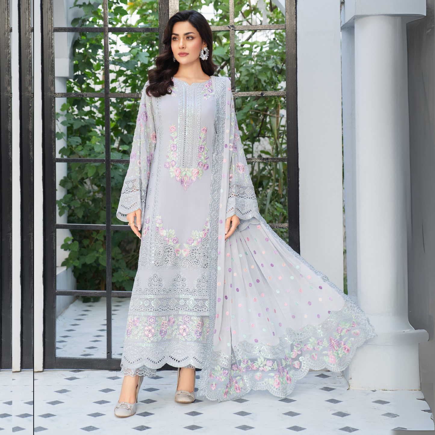 3 Piece Luxury Chiffon Ready to Wear Collection | karma Collection UMKC0901