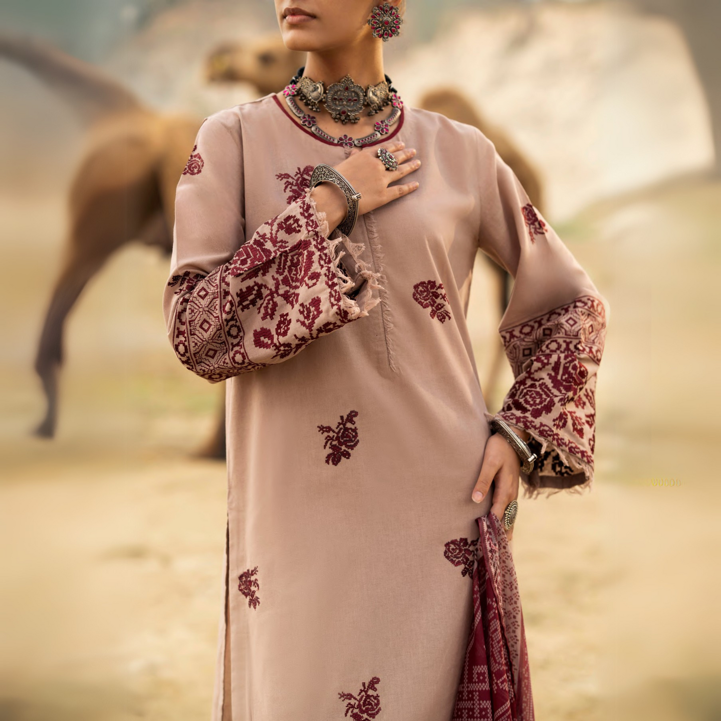 3 Pc Embroidered Khaddar Ready to Wear Collection by Casuallite | UMCAE0801