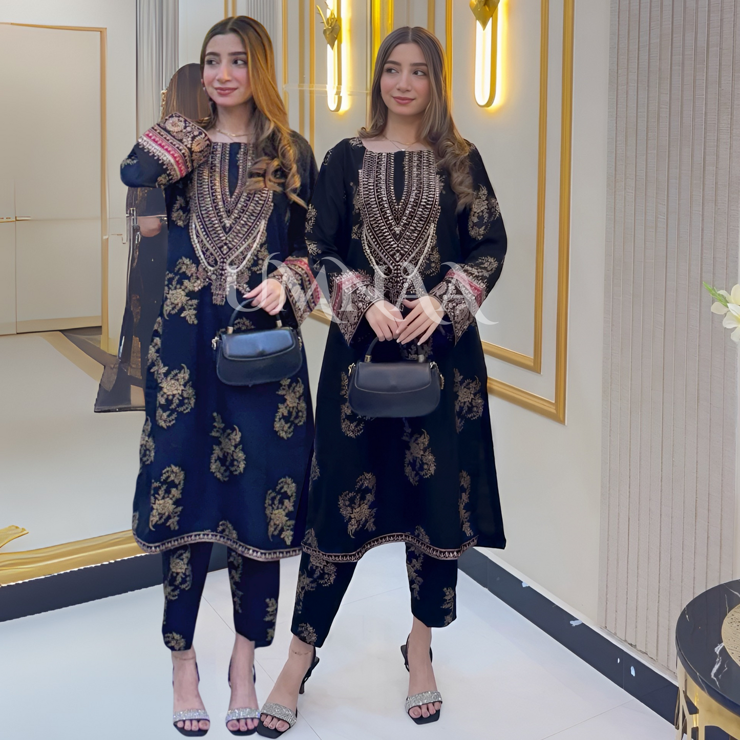 UA-34 Printed Embroidered Winter Dhanak 2 Pc Dress | Ready to wear | UMNAA