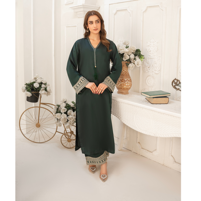 UA-50 Embroidered Viscose Linen  2 Pc Pakistani Co Ord Set Dress | Ready to wear | UMNAA