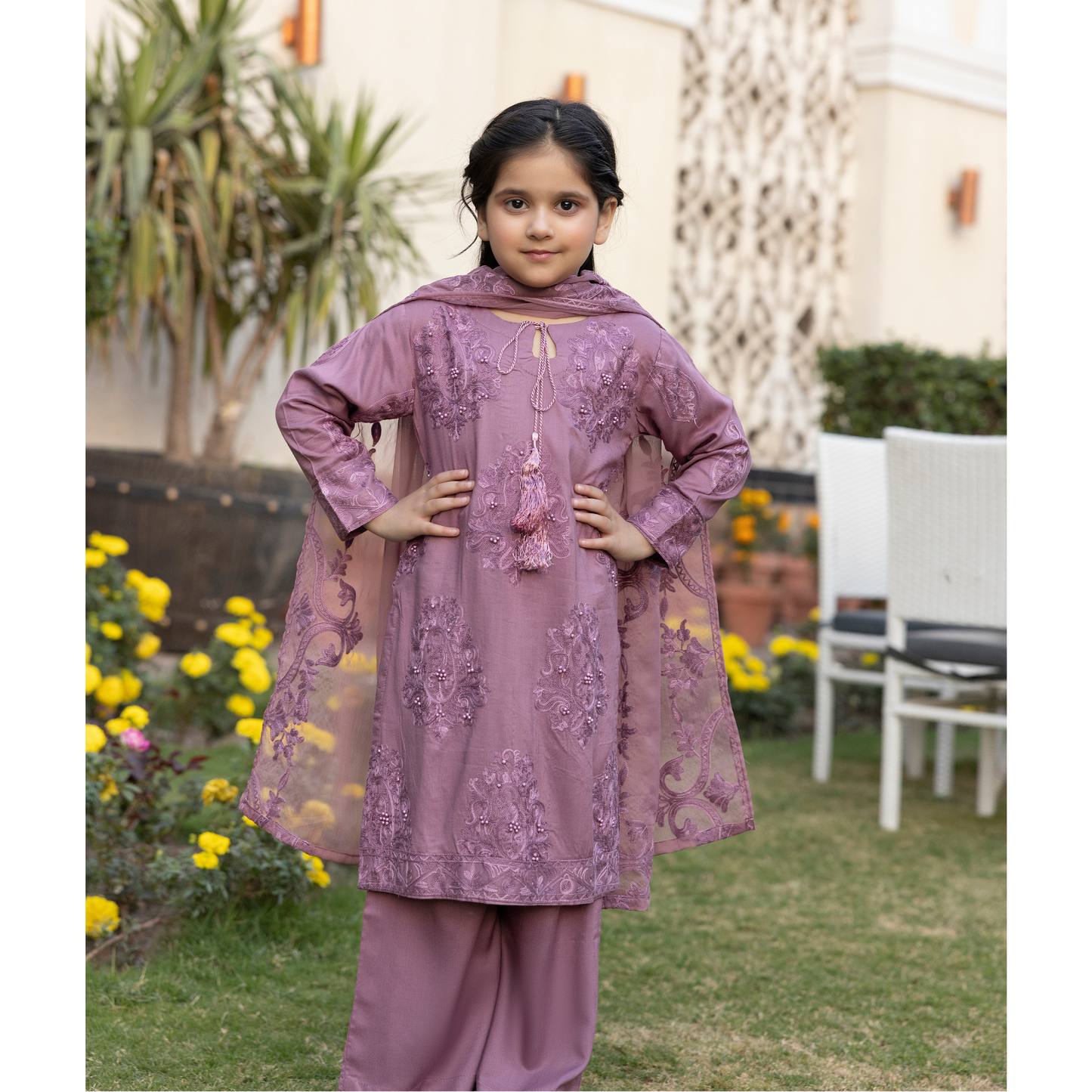 UMS-15 3 Pc Mother & Daughter Luxury Linen Eid Collection by Simrans