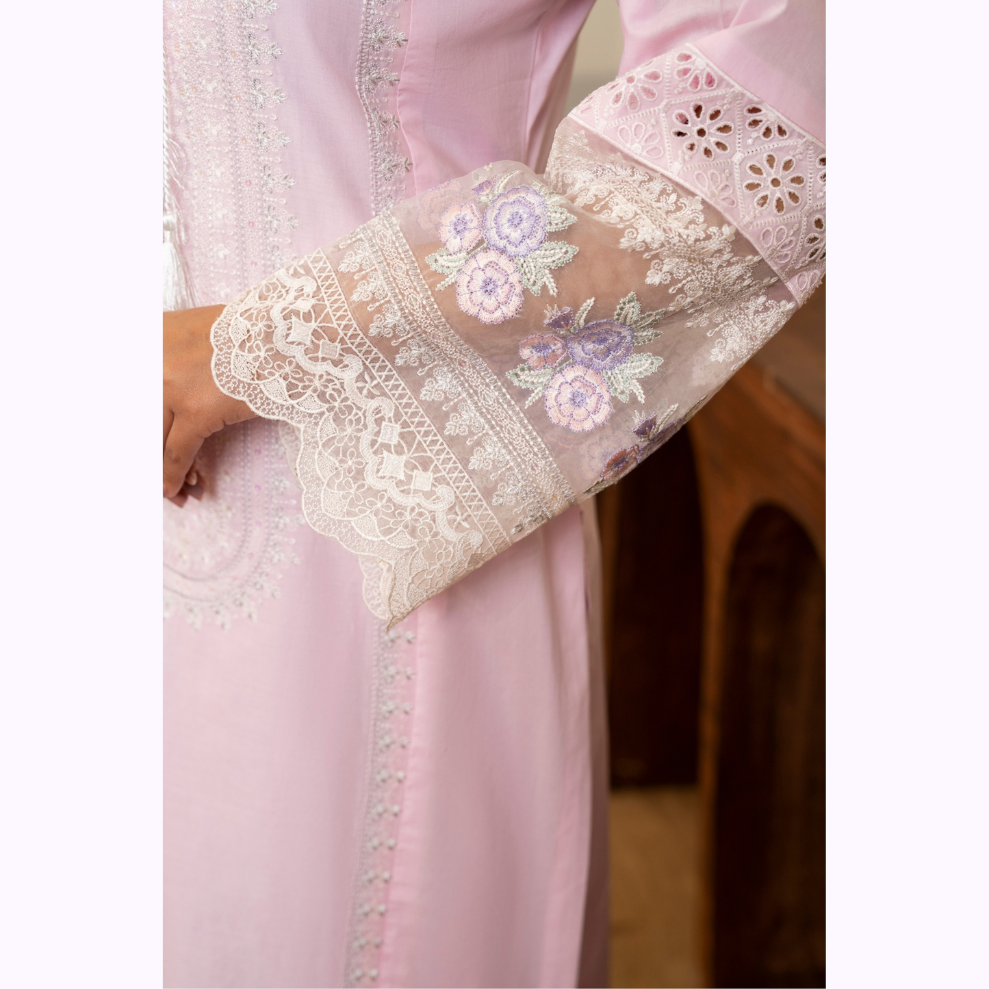 UKC-34 Embroidered Cambric Cotton Dress Ready to Wear 3 Pc - Karma Collection
