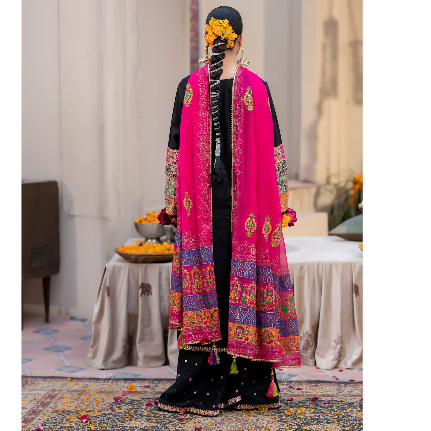KC-1432 Embroidered Cambric Cotton Dress Ready to Wear 3 Pc - Karma Collection