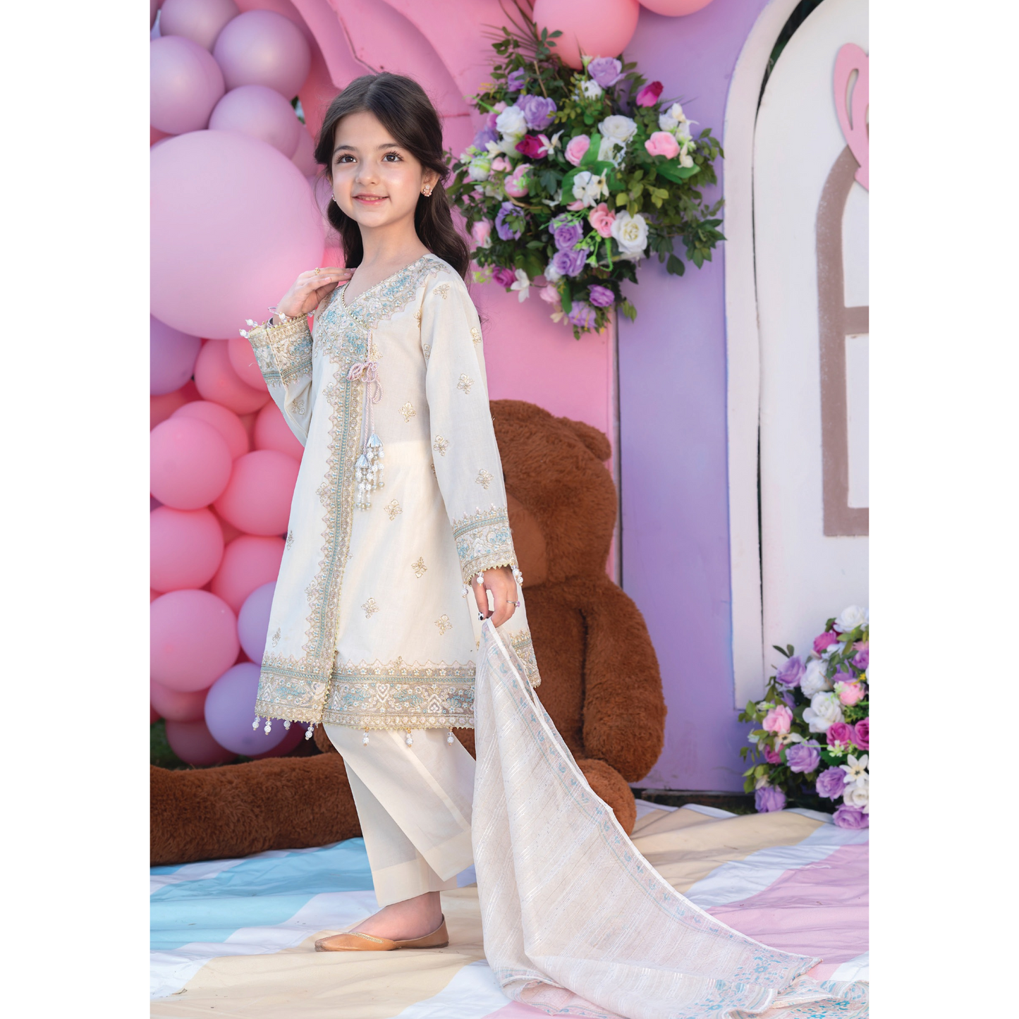 UAL-03 Kids 3 Pc Luxury Festive Cambric Cotton Eid Collection by Allys