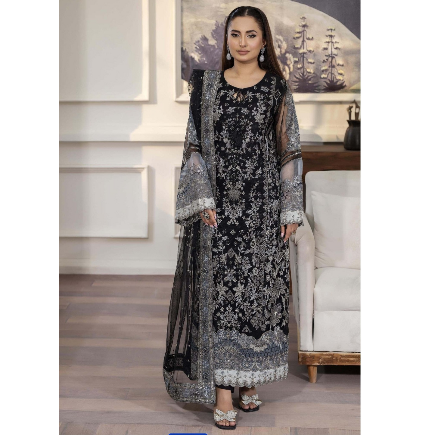 UTT-08 Luxury Festive Net Collection | Ready to Wear | Traditional Thread
