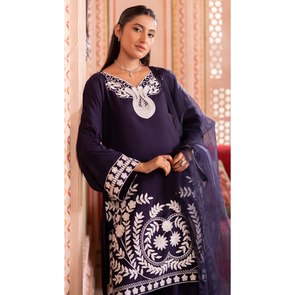 RA-19 Luxury Raw Silk Embroidered Farshi Shalwar Collection |Ready to Wear | Raniya.h