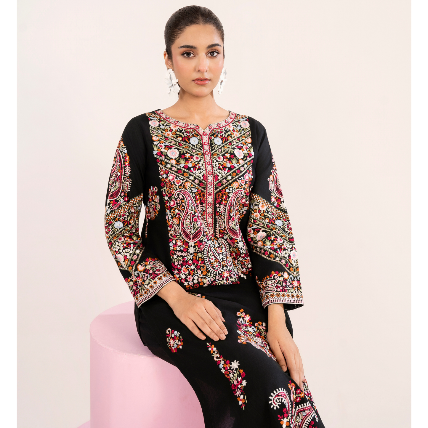 UA-118 Embroidered khaddar Co-Ords set 2 Pc Collection  | Ready to Wear | Umnaa