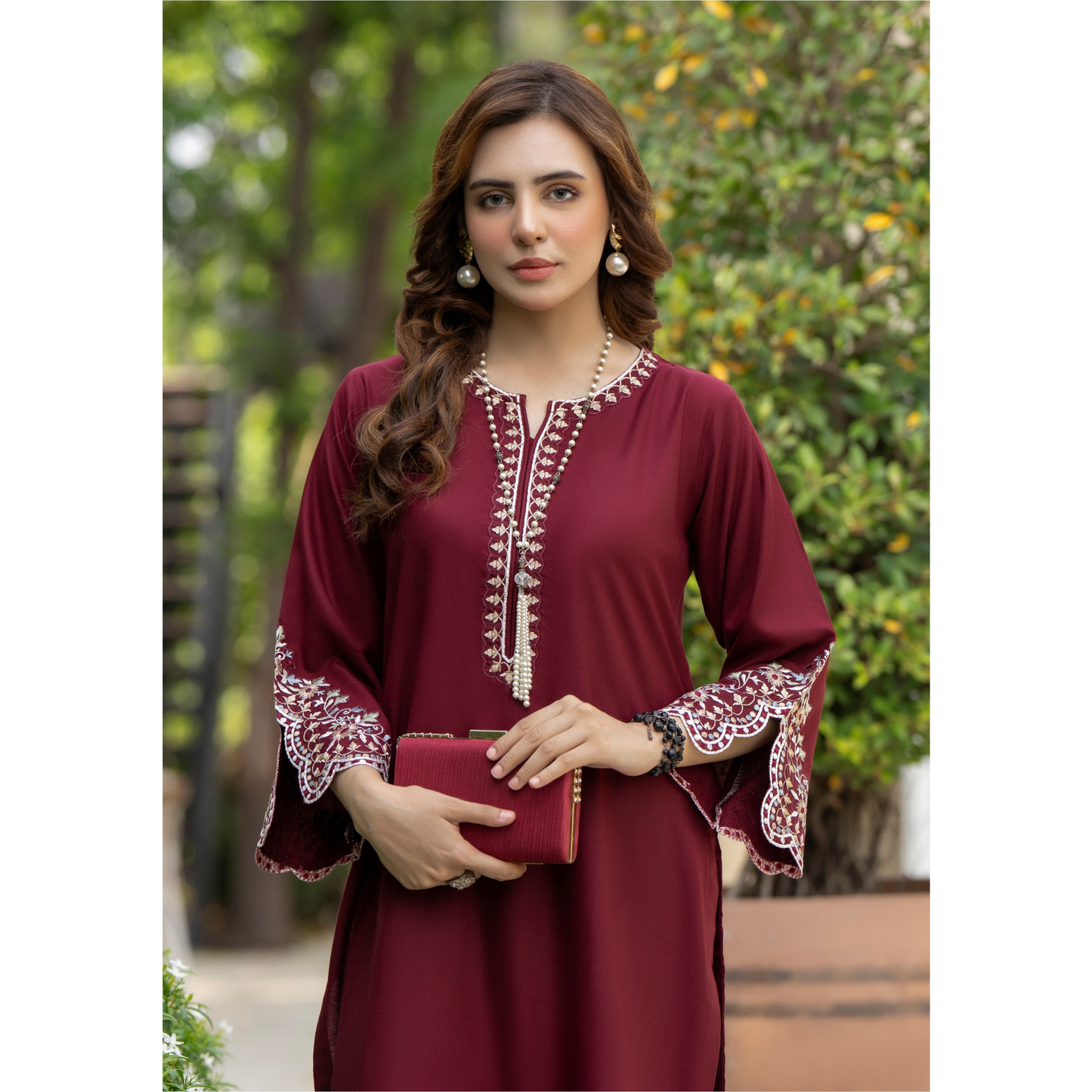 UZA-01 Rang e Elegance by Zaaria 2 Pc Embroidered Dhanak Co-Ords Set