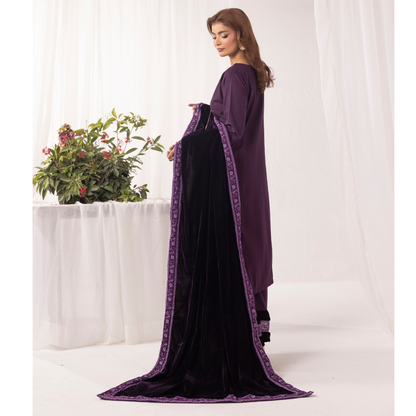 UMS-42 Raqs e bismil khaddar dress with Velvet Shawl by Simrans | Ready to Wear | Asian Clothes