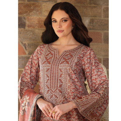 UA-138 Embroidered Printed khaddar Collection by Umnaa | Ready to Wear | Asian Clothes