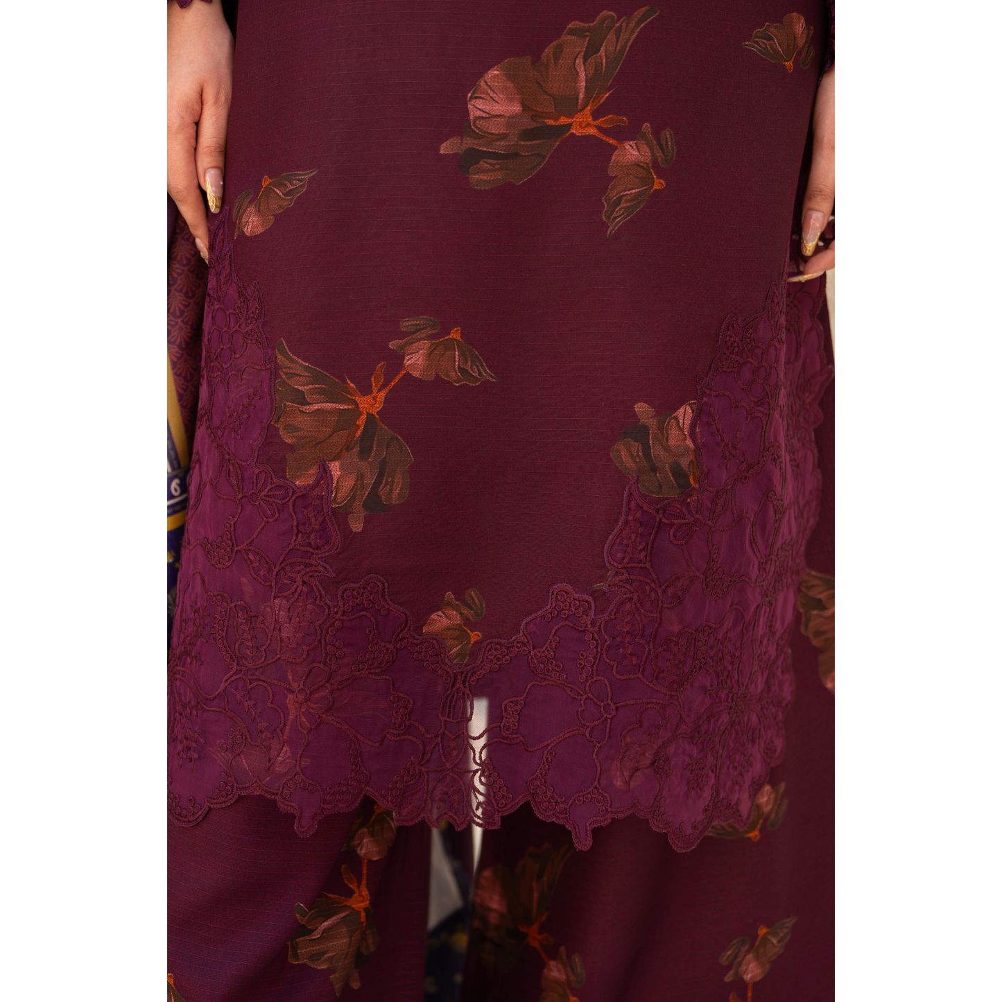 RA-24 Embroidered Printed Dhanak dress with Wool Shawl  by Raniya.h