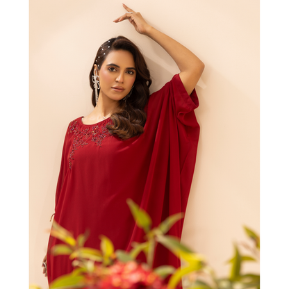 UMS-58 Jeem by Simrans Chiffon Kaftan Dress |Ready to Wear Modest Fashion Asian Clothes