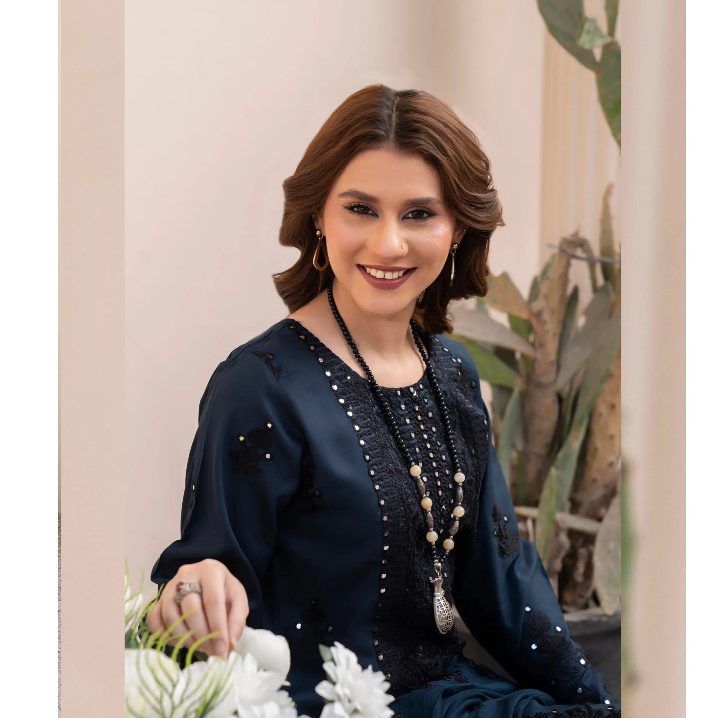 UA-179 Embroidered Linen Festive Collection by Umnaa