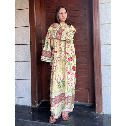 UA-183 Premium Silk Grip 2-Piece Pret – Kaftan Style Printed Co-Ords Set
