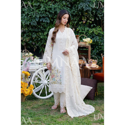 UA-191 Embroidered Cotton Collection 3 Piece | Ready to Wear | Asian clothes